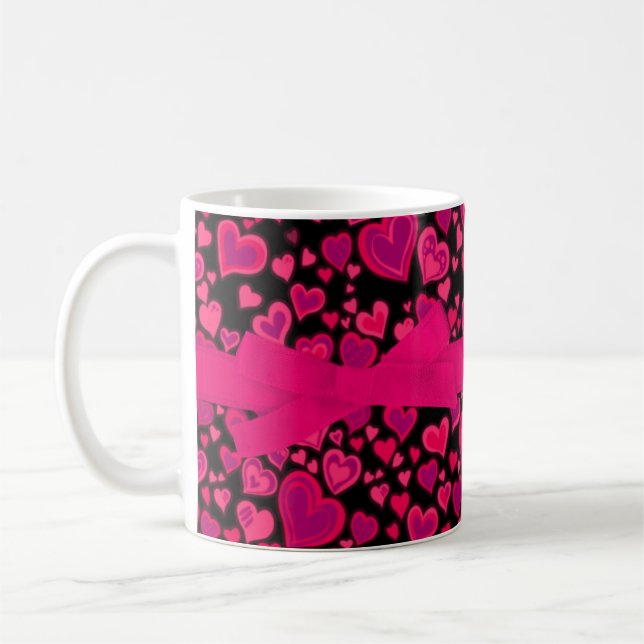 Hearred rosa Black mugg (Vänster)