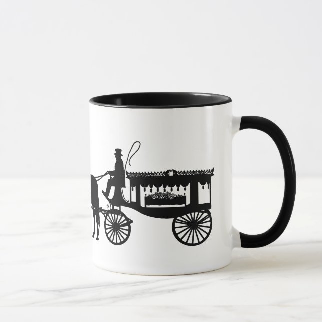 Hearse Carriage Silhouette Funeral Mugg (Höger)