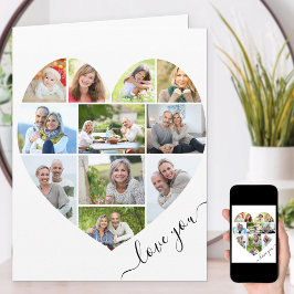 Heart 11 Photo CollageLove You Script-årsdagen Kort