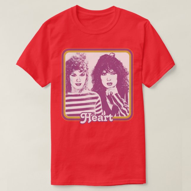 Heart 80s-format Original Fläkt Design T Shirt (Design framsida)