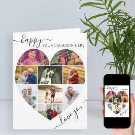 Heart 9 Photo Collage Kärlek Du skriver valfri Til Kort