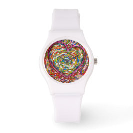 Heart Abstrakt Swirl Sprinkles Art Kärlek Armbandsur