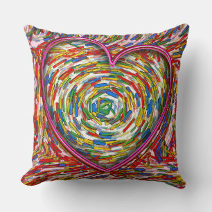 Heart Abstrakt Swirl Sprinkles Art Kärlek Kudde