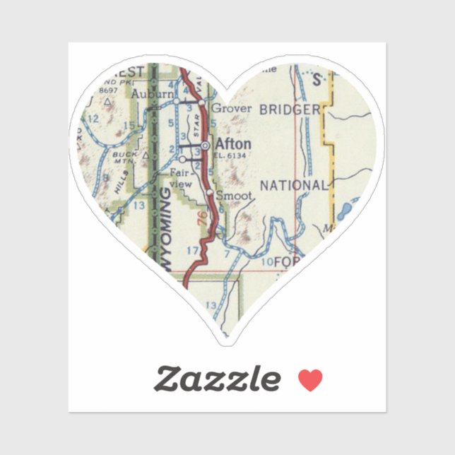 Heart Afton WY Klistermärken (Ark)