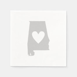 Heart Alabama state silhouette Pappersservett