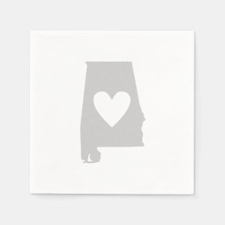 Heart Alabama state silhouette Pappersservett