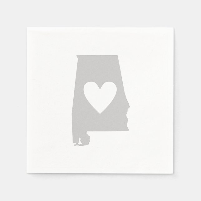 Heart Alabama state silhouette Pappersservett (Framsidan)