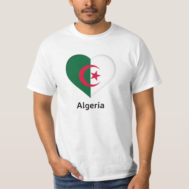 Heart - Algeriet Flagga T Shirt (Framsida)