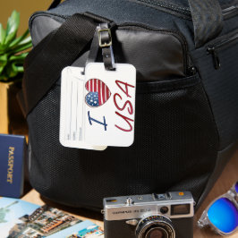 Heart American Flagga Luggage Taggs Bagagebricka
