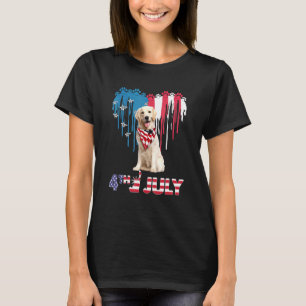 Heart American Golden Retriever den 4 juli T Shirt