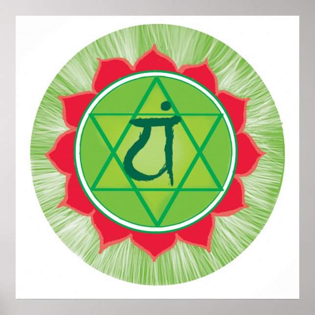 Heart Anahata Chakra-värdet Poster Pappert (Framsidan)