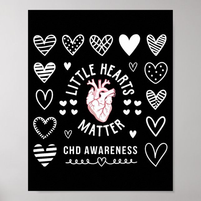 Heart Anatomy Valentine Little Heart Chd Awareness Poster (Framsidan)