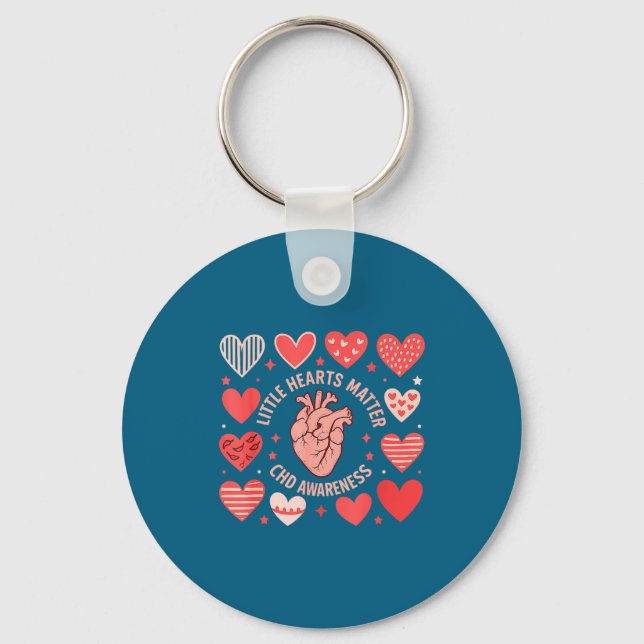 Heart Anatomy Valentine Little Hearts Chd Awarenes Nyckelring (Framsida)