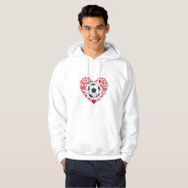 Heart and Soccer Ball for Valentines Day Hoodie