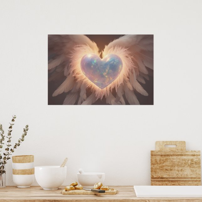 *~*~ Heart Angel Peach Vingar AP78 Opal Poster (Kök)