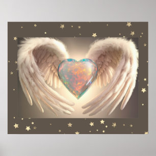 *~* Heart Angel Vingar alla fyra sidorna Poster