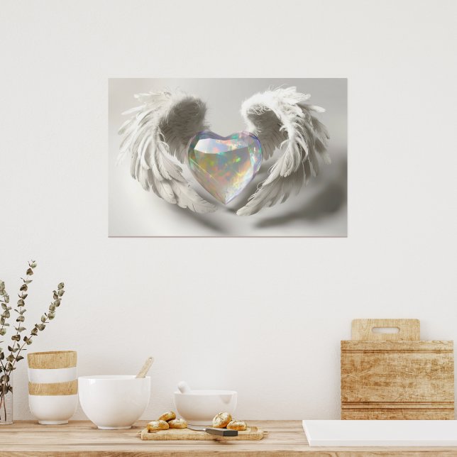 *~*~ Heart Angel Vingar AP78 Crystal Opal Poster (Kök)