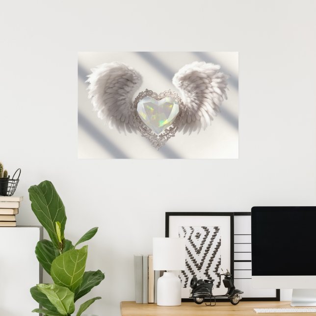 *~*~ Heart Angel Vingar AP78 Opal Crystal Poster (Hemmakontoret)