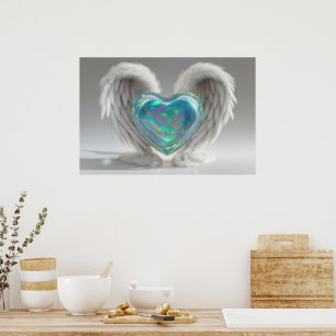 *~*~ Heart Angel Vingar AP78 Teal Opal Poster