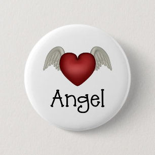 Heart Angel Vingar Knapp