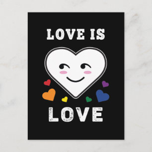 Heart Ansikte Kärlek är Kärlek HBT TQ Gay pride Vykort