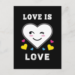 Heart Ansikte Kärlek är Kärlek HGBTQ Pansexual Pri Vykort