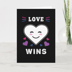 Heart Ansikte Kärlek vinner HGBTQ Bisexual Pride Kort
