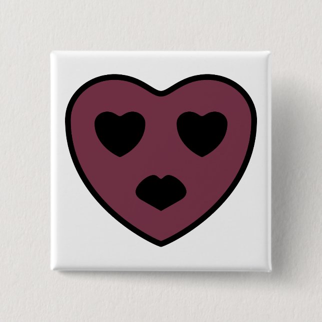 Heart Ansikte Pout Knapp (Framsida)