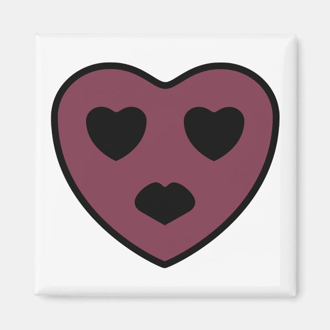 Heart Ansikte Pout Magnet (Framsidan)