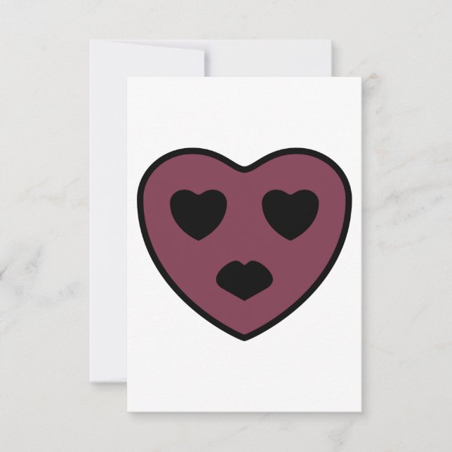 Heart Ansikte Pout Tack Kort (Framsida)