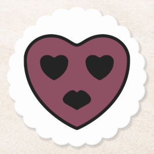 Heart Ansikte Pout Underlägg Papper
