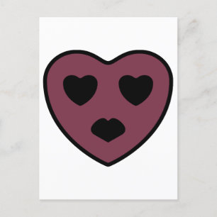 Heart Ansikte Pout Vykort