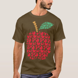 Heart Apple Teacher Valentines day Gift T Shirt