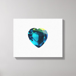 Heart Aquamarine Canvastryck