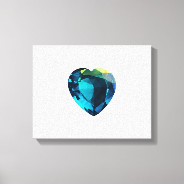 Heart Aquamarine Canvastryck (Framsida)