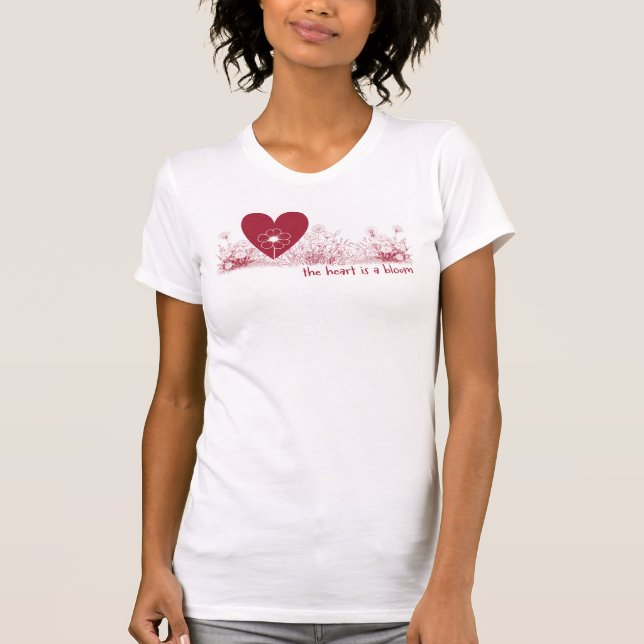 Heart är en Bloom Wildblomma T Shirt (Framsida)
