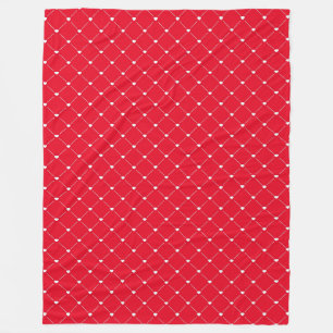 Heart Argyle Red Fleece Blanket