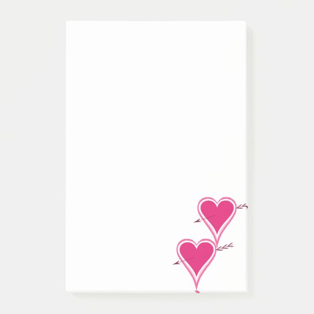 Heart & Arrow-Raspberry Post-it Block (Framsida)