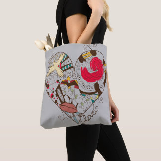 Heart Art Design Toit Bag Tygkasse