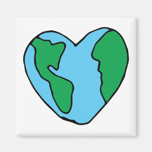 Heart Art World Ecogood Icon Lycklig Earth Clipa Magnet