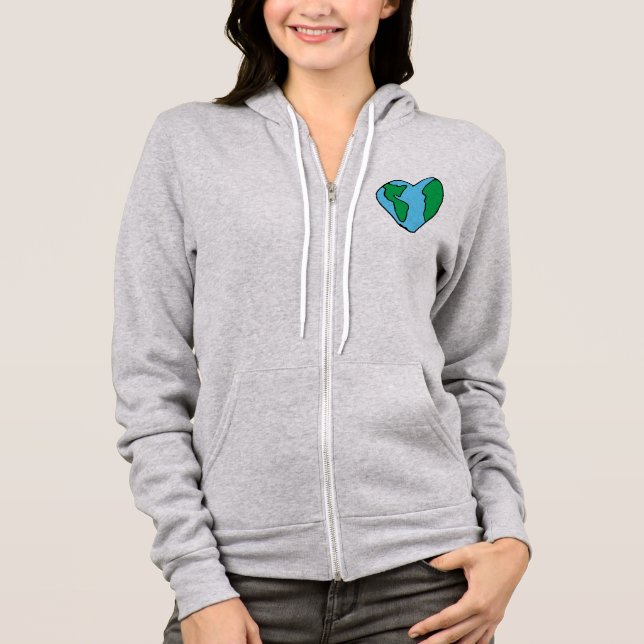 Heart Art World Ecogood Icon Lycklig Earth Clipa T Shirt (Framsida)
