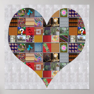 HEART Artistic Collage Blating LWprice NVN521 Poster