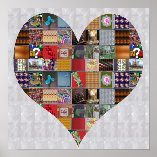 HEART Artistic Collage Blating LWprice NVN521 Poster (Framsidan)