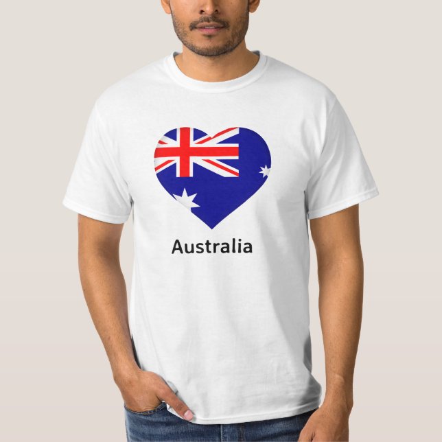 Heart - Australien Flagga T Shirt (Framsida)