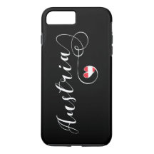 Heart Austria Cell Phone Case, Austrian Flagga