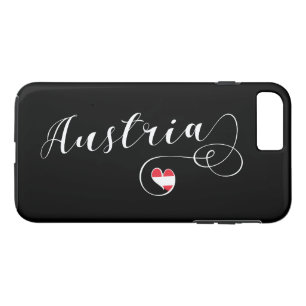 Heart Austria Cell Phone Case, Austrian Flagga