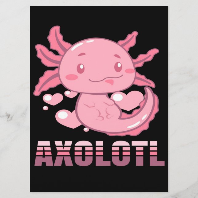 Heart Axolotl | Cute tecknad Axolotl Meny (Framsida)