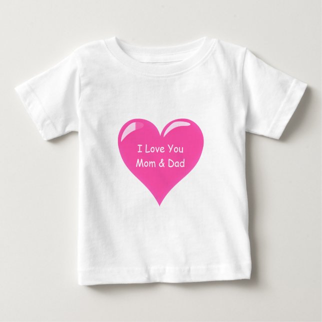 Heart Baby T-Shirt Text - I Kärlek Du Mamma och Pa (Framsida)