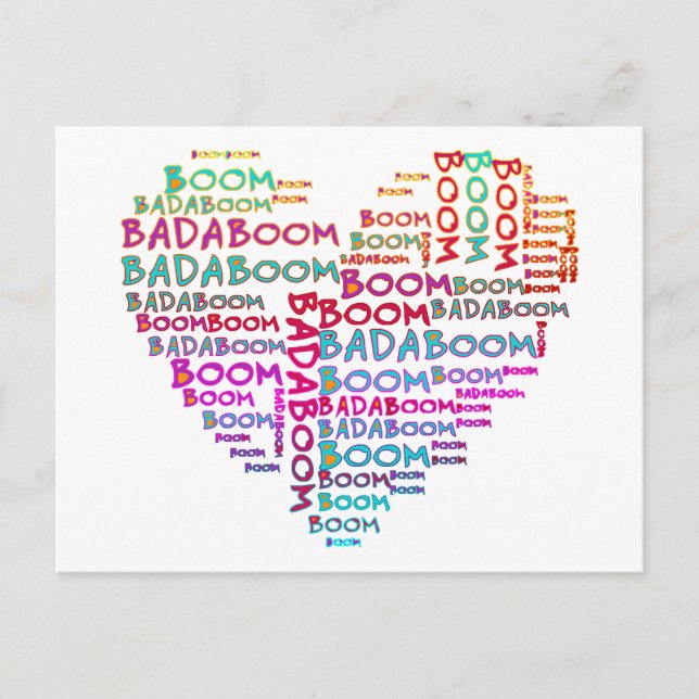 Heart Badaboom | gör en egen bakgrund Vykort (Framsida)