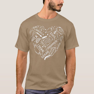 Heart Bake Baker Confectioner Baking Utensils Baki T Shirt